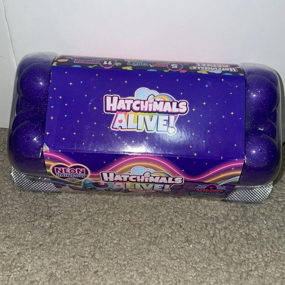 Hatchimals Alive Neon Rainbow Carton 5 Eggs 11 Accessories Color Hatch